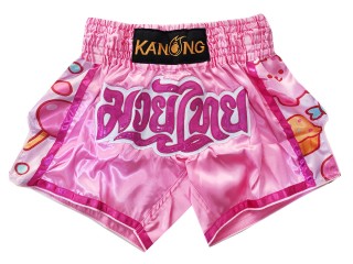 Kanong Muay Thai Shortsit : KNS-501-Rózsaszín