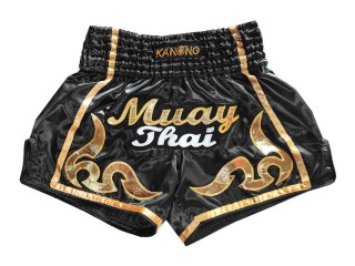 Kanong Retro Muay Thai Shorts : KNSRTO-232-Fekete
