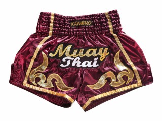 Kanong Retro Muay Thai Shorts : KNSRTO-232-Gesztenyebarna