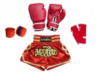 Lasten Muay Thai Nyrkkeily -varustesetti : 121-Piros