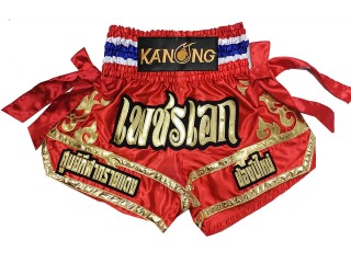 Személyre szabott Muay Thai rövidnadrág : KNSCUST-1266-Vörös