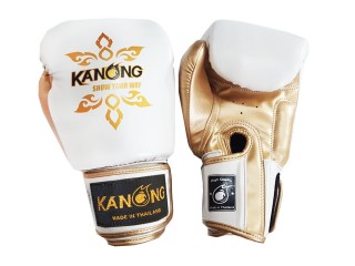 Kanong Muay Thai kesztyű  : "Thai Power" Fehér/Arany
