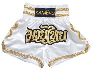 Kanong Muay Thai-Box Nadrág : KNS-121-Fehér