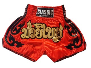 Classic Muay Thai Box Nadrág : CLS-016-Piros