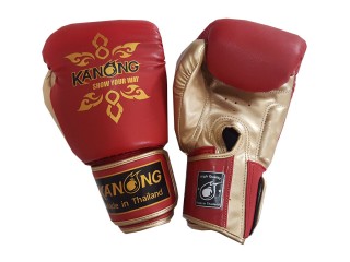 Kanong Muay Thai kesztyű  : "Thai Power" Piros/Arany