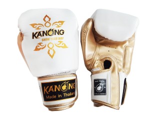 Kanong Muay Thai kesztyű  : "Thai Power" Fehér/Arany