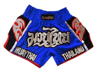 Kanong Retro Muay Thai-Box Kick Box Nadrág : KNSRTO-207-Kék