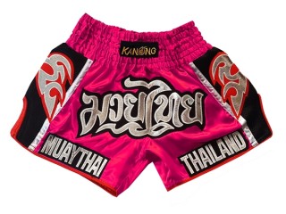 Kanong Retro Muay Thai-Box Gyermek Boksz Nadrág : KNSRTO-207-Rózsaszín