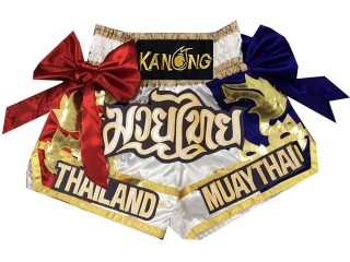 Kanong Muay Thai-Box Nadrág : KNS-128-Fehér