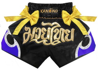 Kanong Muay Thai-Box Nadrág : KNS-131-Fekete-Kék