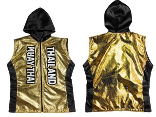 KANONG Muay Thai kapucnis kabát / Walk in Jacket : KNHOD-004-Arany-Fekete