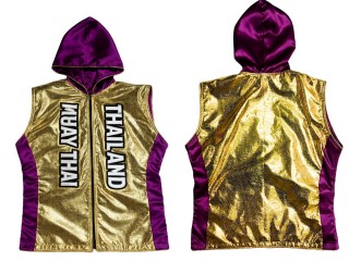 KANONG Muay Thai kapucnis kabát / Walk in Jacket : KNHOD-004-Arany-Lila