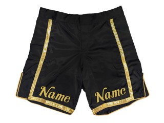 Egyedi MMA rövidnadrág névvel vagy logóval: fekete-arany