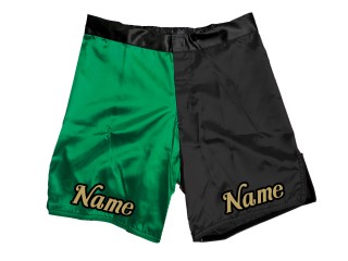 Egyedi MMA rövidnadrág névvel vagy logóval: zöld-fekete
