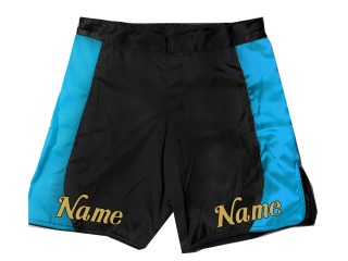 Személyre szabott dizájn MMA rövidnadrág névvel vagy logóval: Fekete-Skyblue