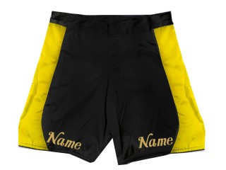 Egyedi MMA rövidnadrág névvel vagy logóval: fekete-sárga