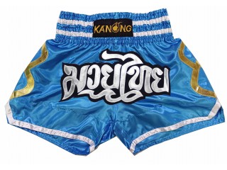 Kanong Muay Thai-Box Nadrág : KNS-143-Błękit nieba