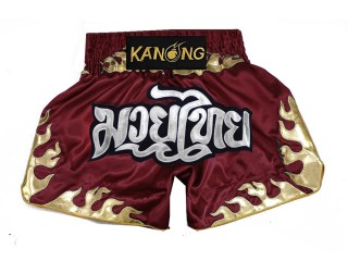 Kanong Muay Thai-Box Nadrág : KNS-145-Bordowy