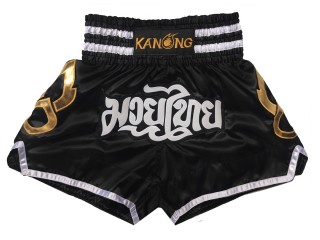 Kanong Muay Thai-Box Nadrág : KNS-143-Fekete