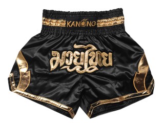 Kanong Muay Thai-Box Nadrág : KNS-144-Fekete / arany