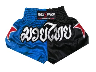 Boxsense Muay Thai-Box Kick Box Nadrág : BXS-089-Kék-Fekete
