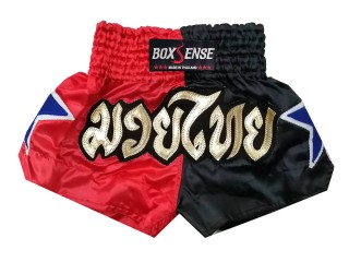 Boxsense Muay Thai-Box Kick Box Nadrág : BXS-089-Piros-Fekete