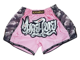 Kanong Retro Muay Thai-Box Kick Box Nadrág : KNSRTO-231-Rózsaszín