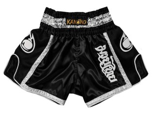 Kanong Retro Muay Thai-Box Kick Box Nadrág : KNSRTO-208-Fekete