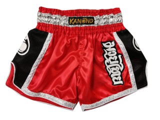 Kanong Retro Muay Thai-Box Kick Box Nadrág : KNSRTO-208-Piros