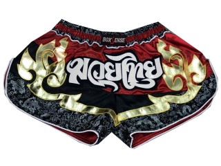 Boxsense Retro Muay Thai-Box Kick Box Nadrág : BXSRTO-028-Piros