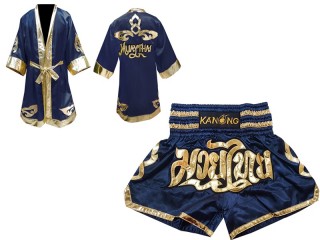 Kanong Box Köntös + Kanong Muay Thai rövidnadrág : Sötétkék Lai Thai