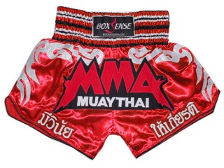Boxsense Muay Thai-Box Kick Box Nadrág : BXS-066-Piros