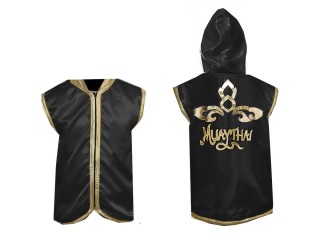 KANONG Muay Thai Muay Thai kapucnis kabát / Walk in Jacket : Fekete Lai Thai