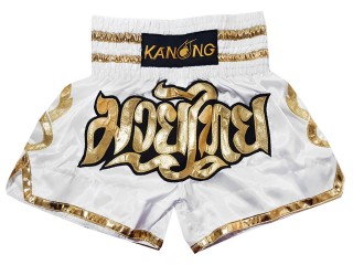 Kanong Muay Thai-Box Nadrág gyerekeknek : KNS-121-Fehér-K