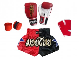 Muay Thai teljes készlet gyerekeknek : Piros