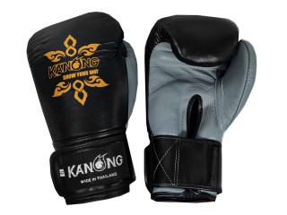 Kanong Valódi bőr bokszkesztyű : Fekete/szürke