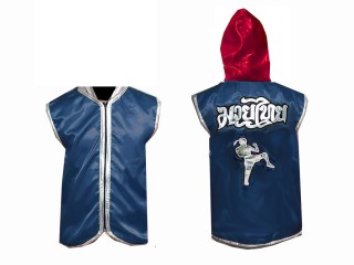 KANONG Muay Thai kapucnis dzseki / Walk in Jacket : Sötétkék/Piros