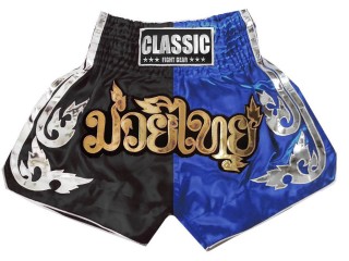 Classic Muay Thai Box Nadrág : CLS-015-Fekete-Kék