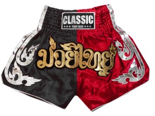 Classic Muay Thai Box Nadrág : CLS-015-Fekete-Piros