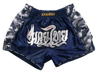 Kanong Retro Muay Thai-Box Kick Box Nadrág : KNSRTO-231-Sötétkék