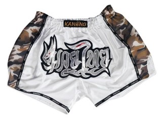 Kanong Retro Muay Thai-Box Kick Box Nadrág : KNSRTO-231-Fehér