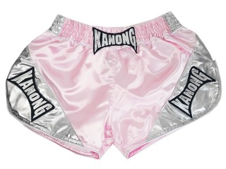 Kanong Retro Muay Thai-Box Kick Box Nadrág : KNSRTO-201-rózsaszín-Ezüst