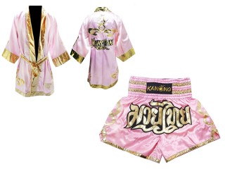 Kanong Box Köntös + Kanong Muay Thai rövidnadrág : Rózsaszín Lai Thai